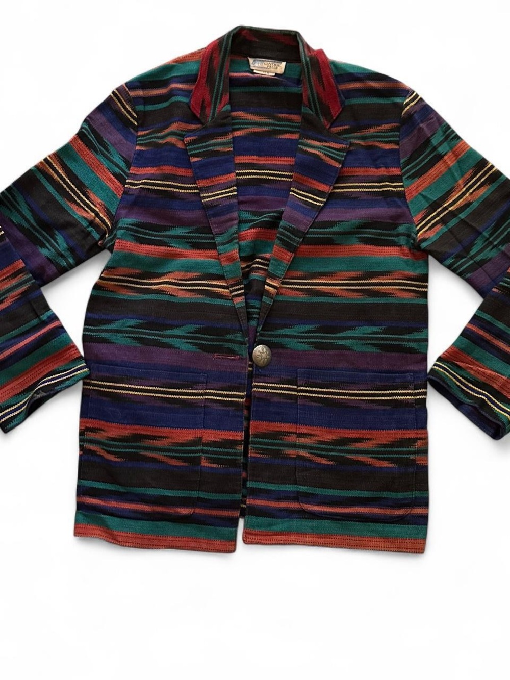 Vintage Central Falls Multicolor Striped Blazer Jacket, size medium